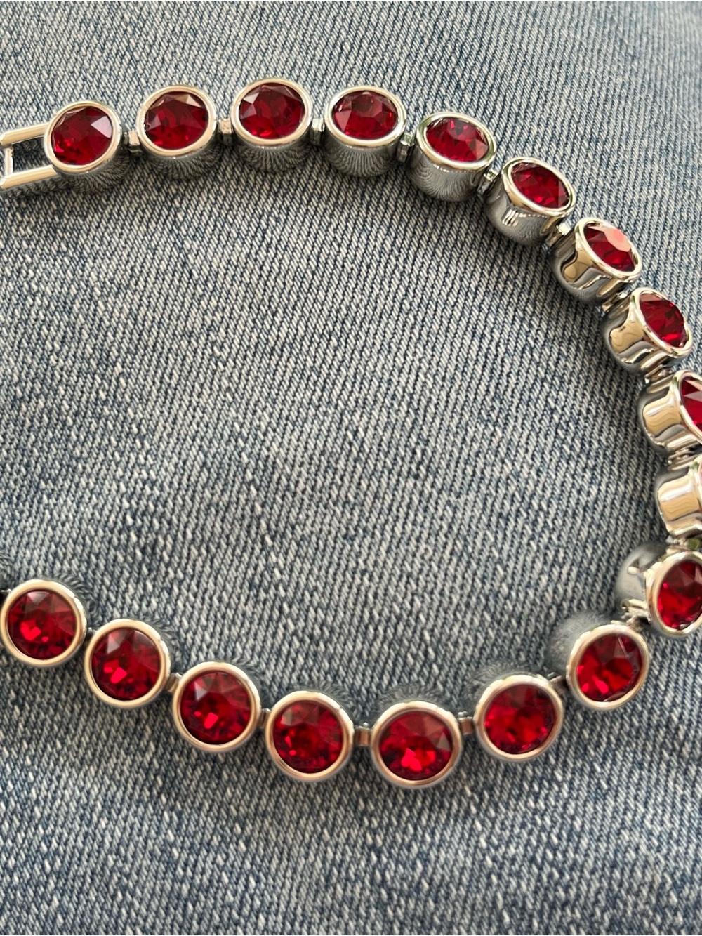 Rare Touchstone Jewelry Crystal Ice Bracelet in Siam deep Ruby red NWT